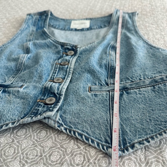 Lucky Brand Tailored Women’s Denim Vest Crop Top Western Boho Size L - Picture 9 of 13